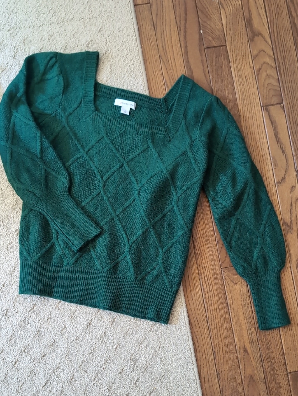Women's Liz Claiborne Emerald Green Square-neck Pullover